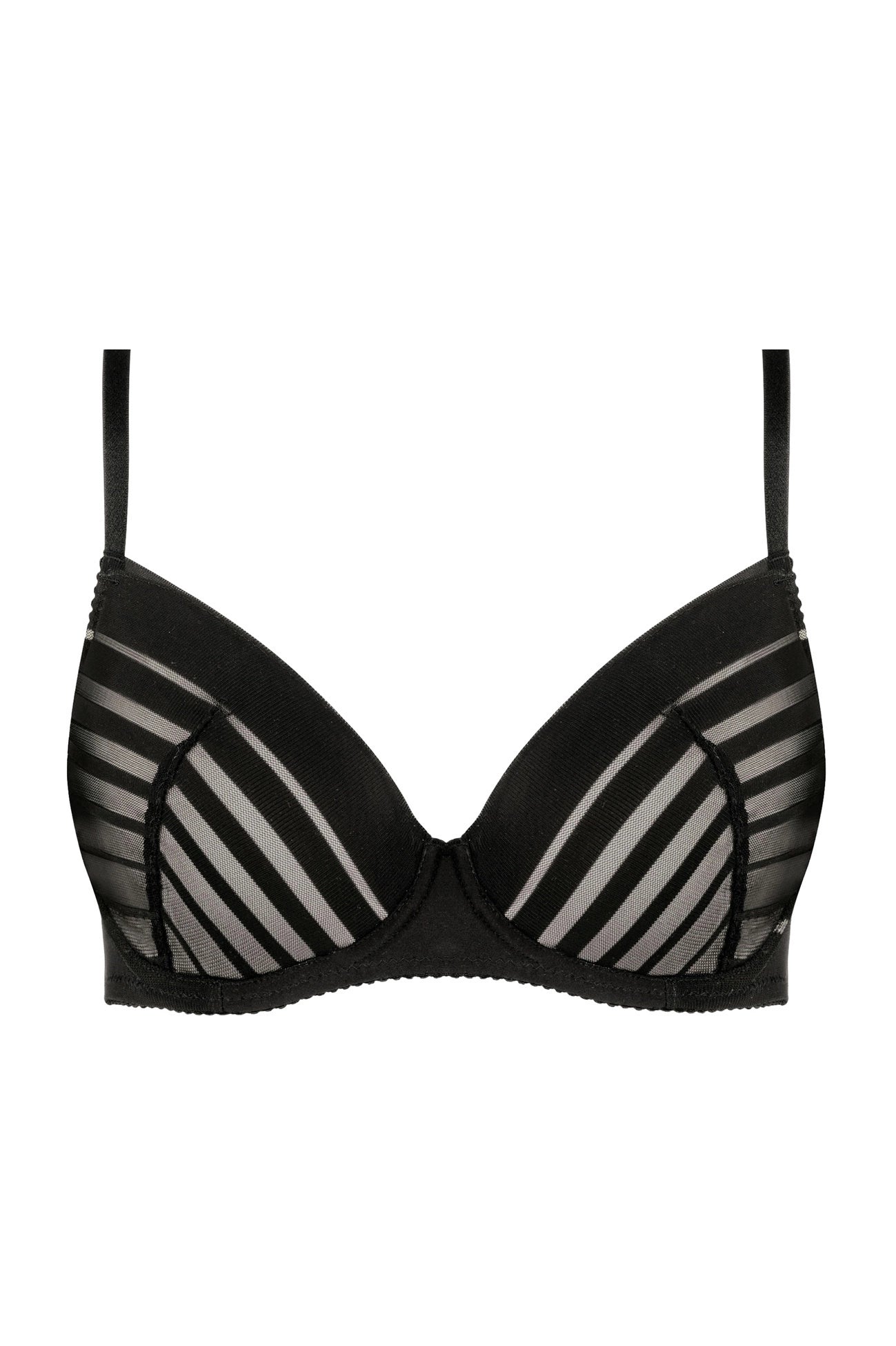 Luna striped push-up bra black (Discount Group B) | Gorteks | MySalvio