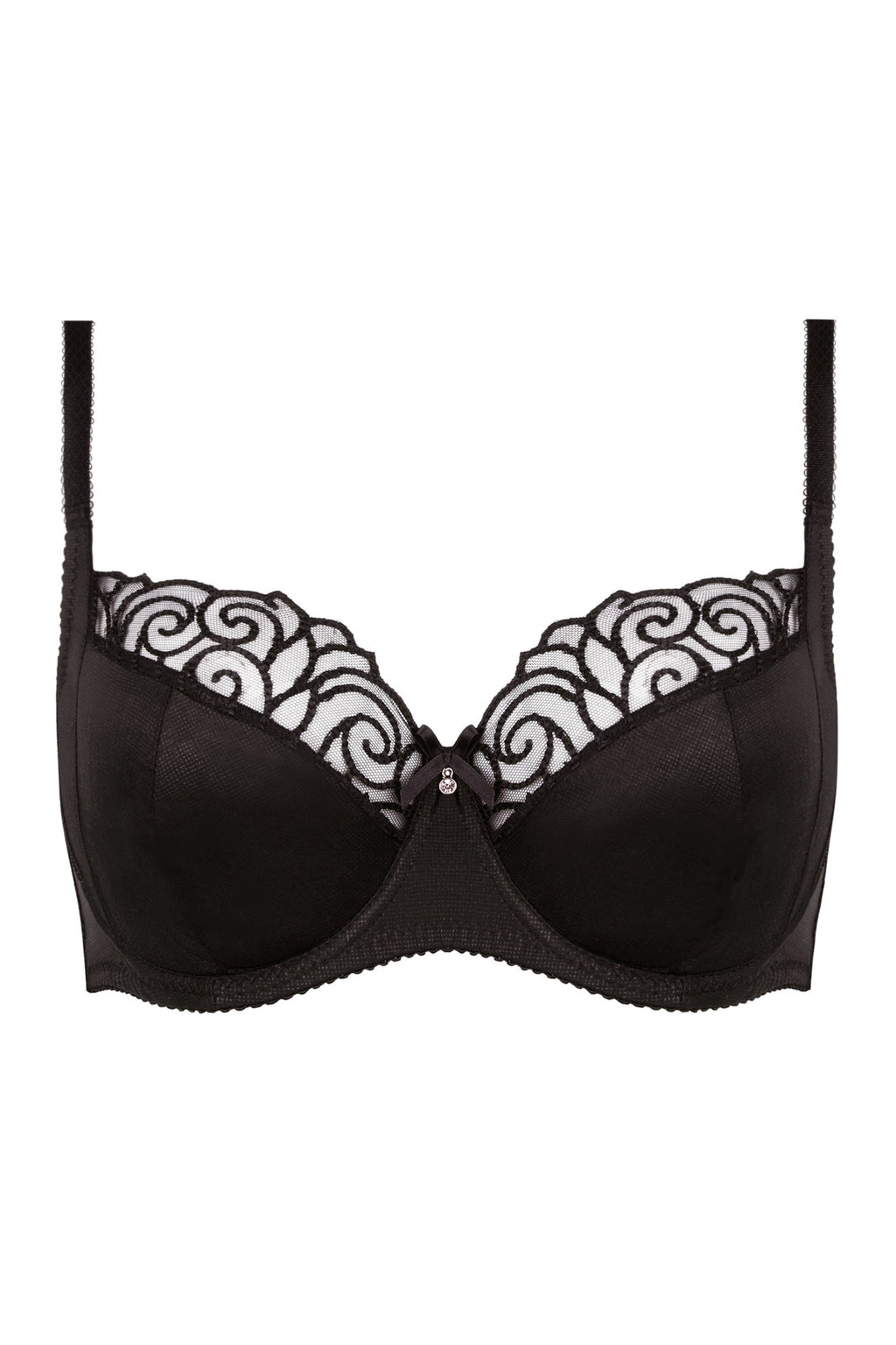 Onyx black soft bra with embroidery (Discount Group B) | Gorteks | MySalvio