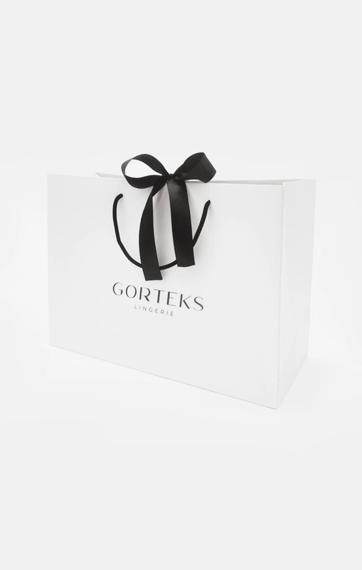 Decorative paper gift bag with ribbon (white) (Discount Group C) | Gorteks | MySalvio