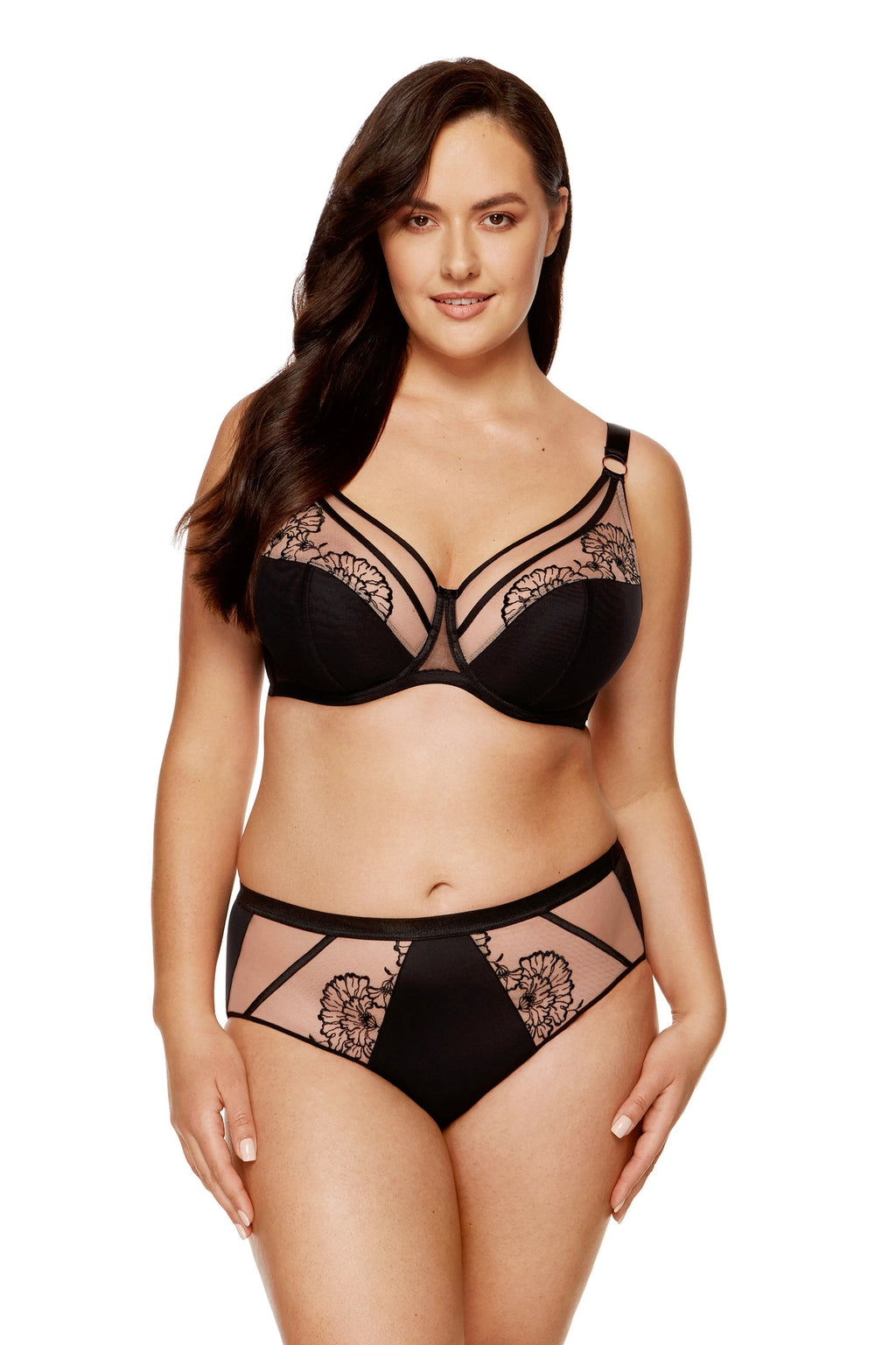 Kala black briefs with floral embroidery (Discount Group B) | Gorteks | MySalvio