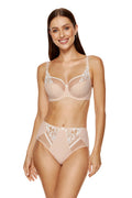 Egerie высокие трусики с декоративной вышивкой бежевые (Скидочная группа В) | Gorteks | MySalvio