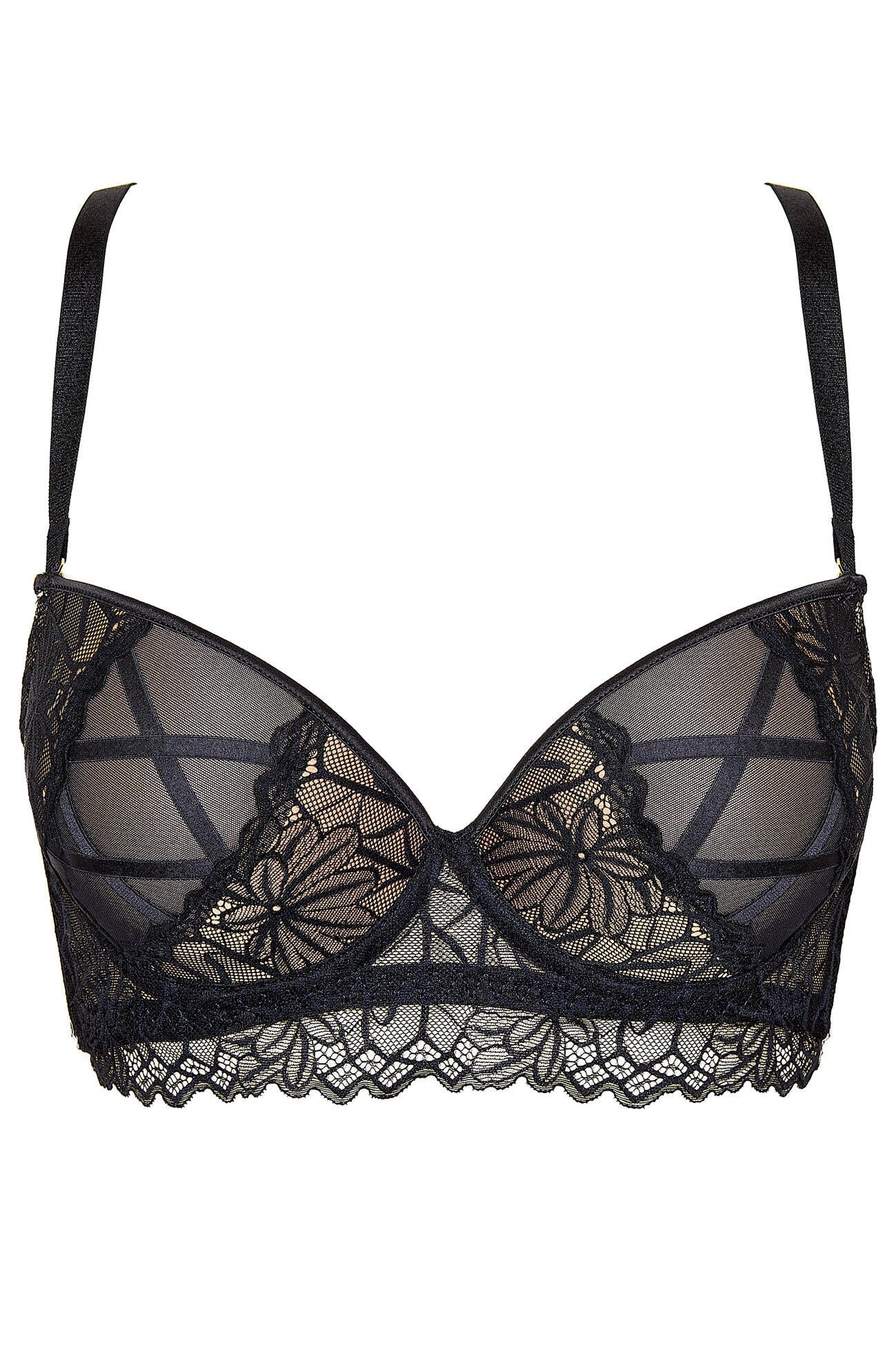 Chica push-up bra with lace (black) (Discount Group A) | Gorteks | MySalvio