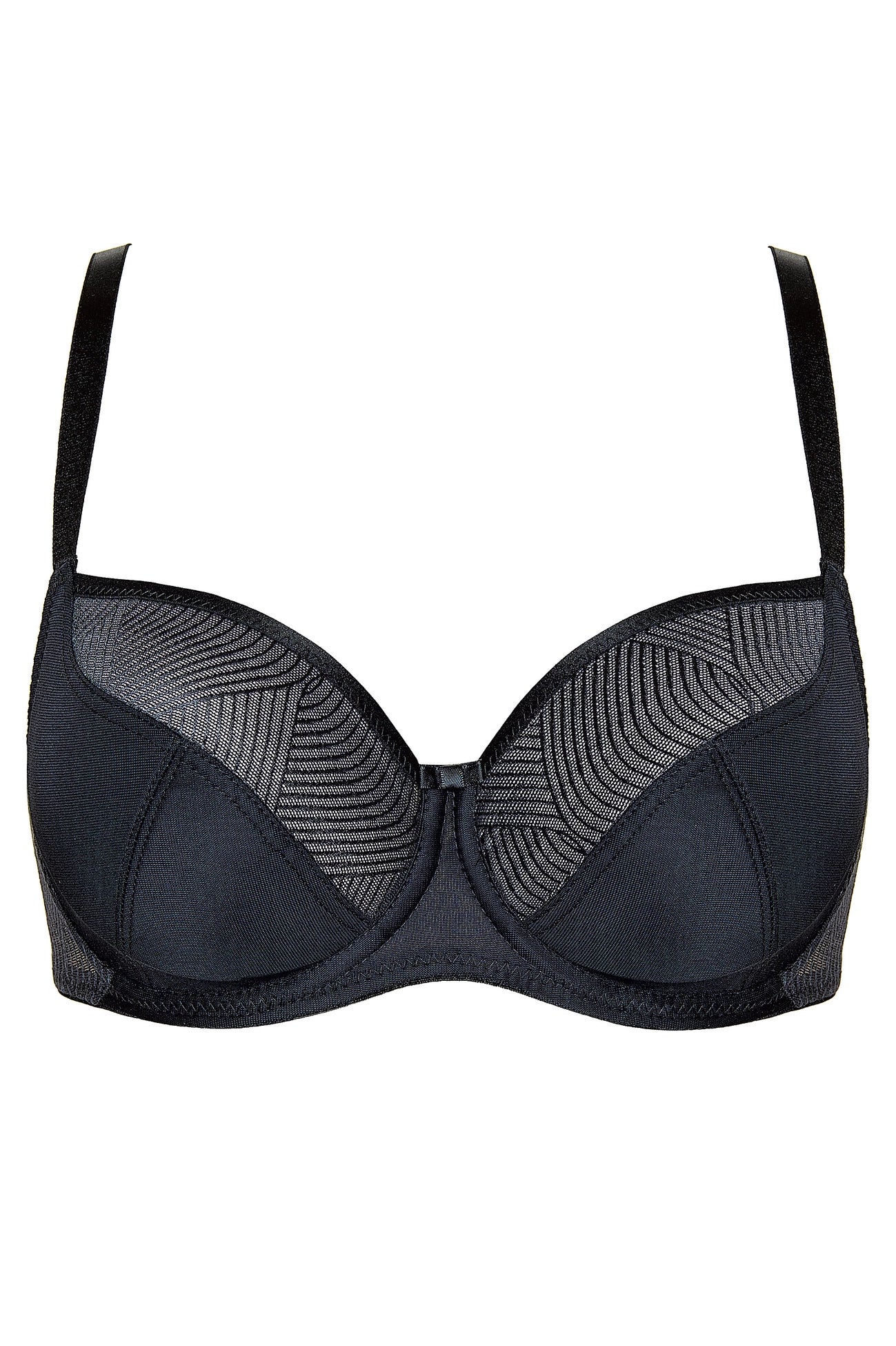 Laurel soft bra with geometric pattern black (Discount Group B) | Gorteks | MySalvio