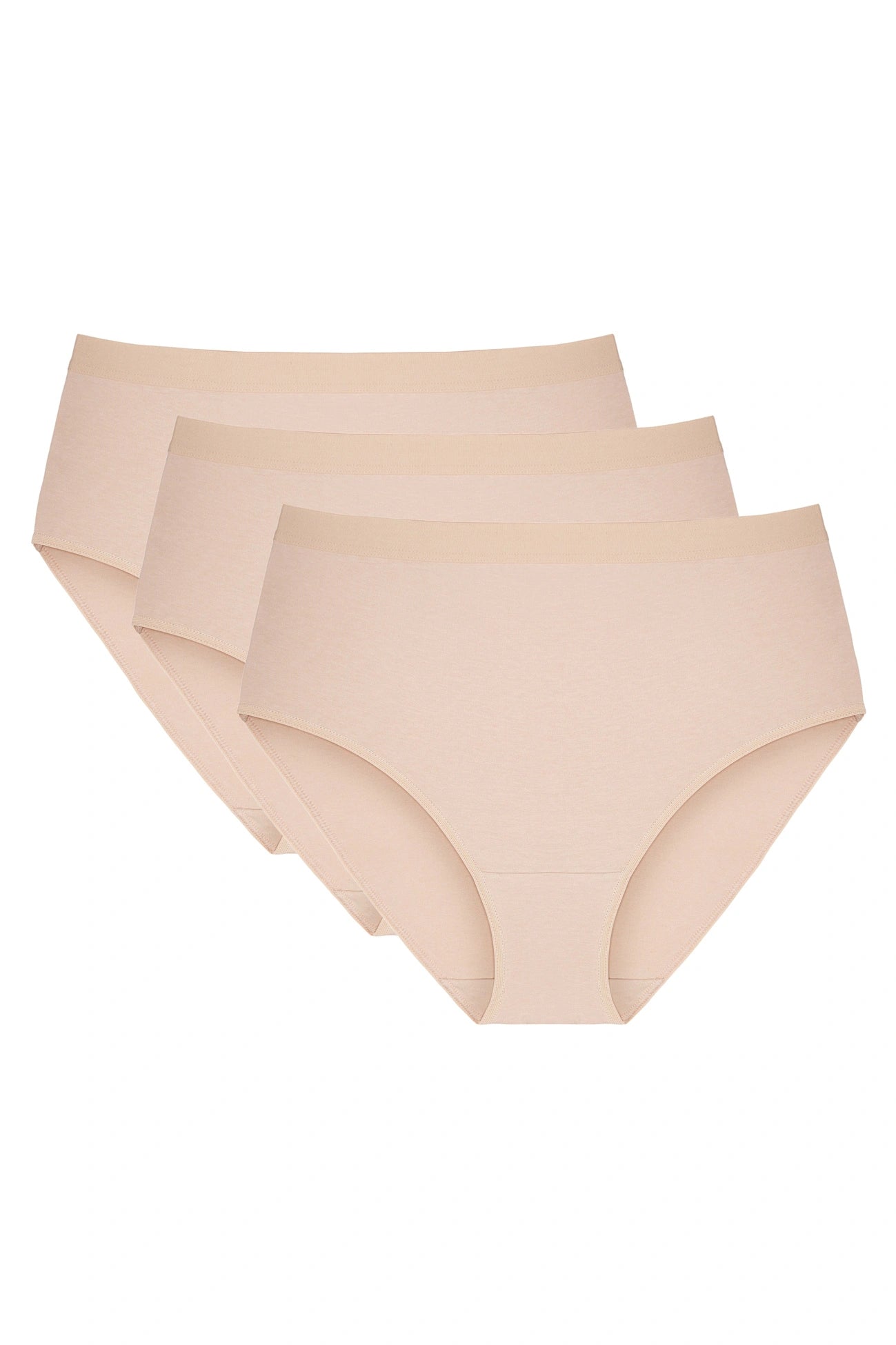 Sara High-Waist Cotton Briefs (Beige 3-Pack) (Discount Group B) | Gorteks | MySalvio