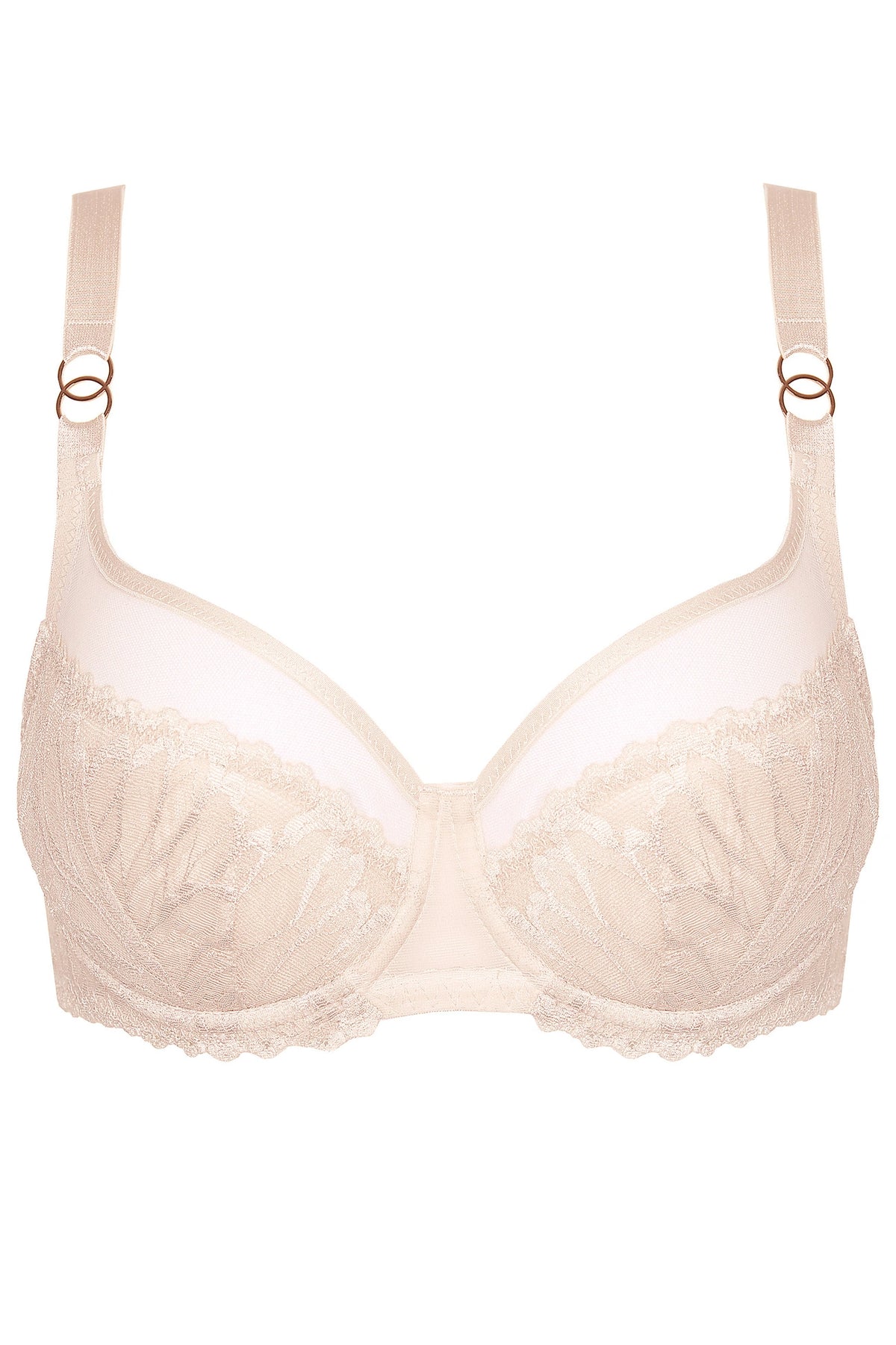 Бежевый полупоролоновый кружевной бюстгальтер Claudia | Gorteks | MySalvio