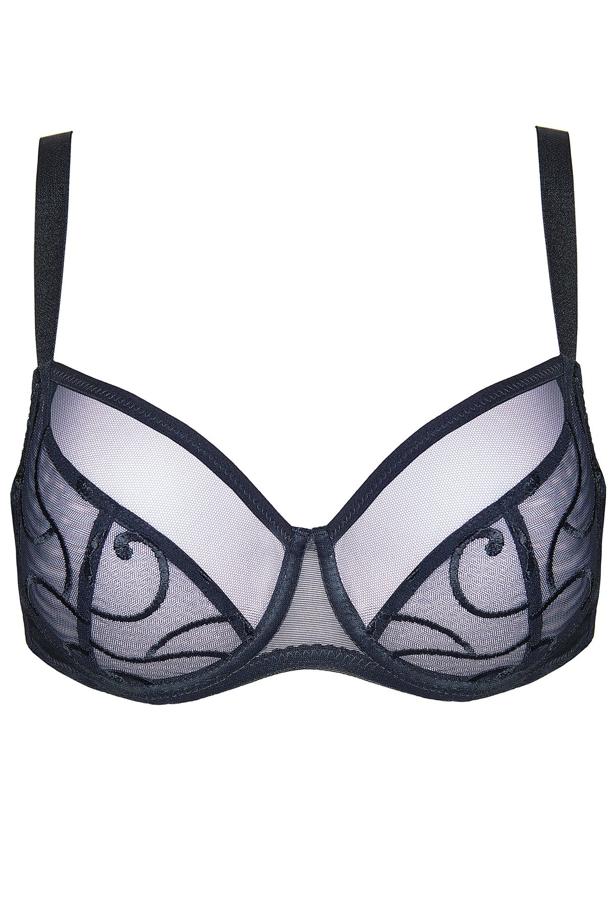 Black Soft Embroidered Bra Linea | Gorteks | MySalvio